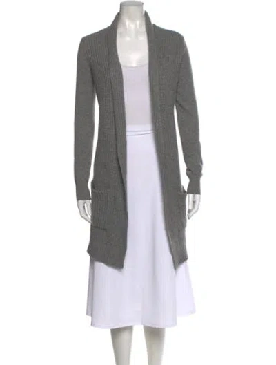 Pre-owned Michael Kors Cashmere Open Front Sweater In Gray