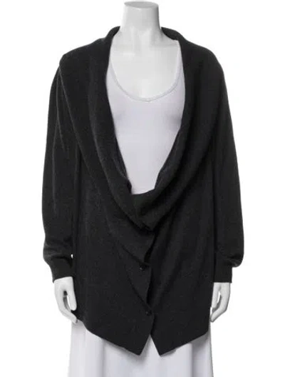 Pre-owned Michael Kors Cashmere Open Front Sweater In Gray