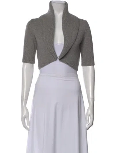 Pre-owned Michael Kors Cashmere Open Front Sweater In Gray