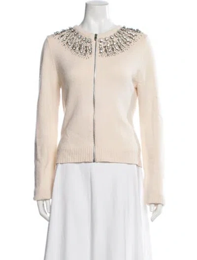 Pre-owned Michael Kors Cashmere Open Front Sweater In Neutral