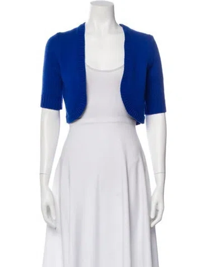 Pre-owned Michael Kors Cashmere Open Front Sweater In White