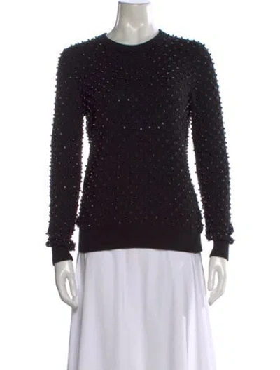 Pre-owned Michael Kors Cashmere Patterned Sweater In Black
