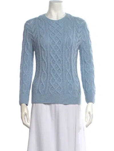 Pre-owned Michael Kors Cashmere Patterned Sweater In Blue