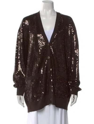 Pre-owned Michael Kors Cashmere Patterned Sweater In Brown