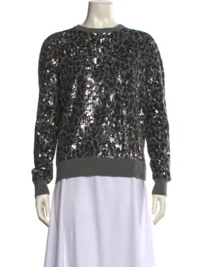 Pre-owned Michael Kors Cashmere Patterned Sweater In Gray