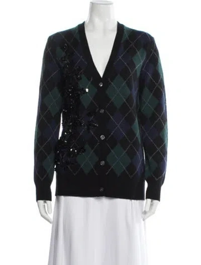 Pre-owned Michael Kors Cashmere Plaid Print Sweater In Multicolor