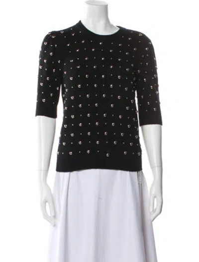 Pre-owned Michael Kors Cashmere Polka Dot Print Sweater In Black