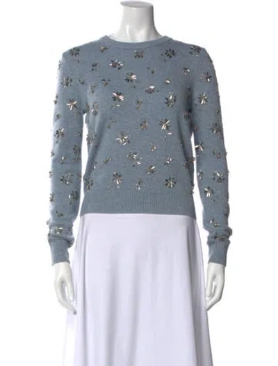 Pre-owned Michael Kors Cashmere Printed Sweater In Blue