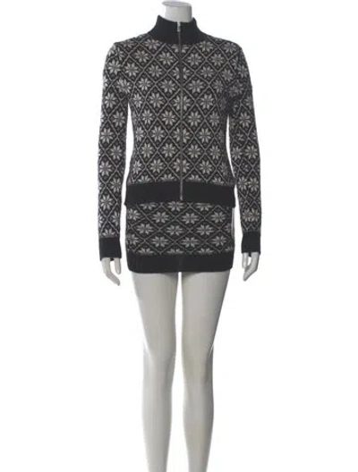 Pre-owned Michael Kors Cashmere Printed Sweater In Blue