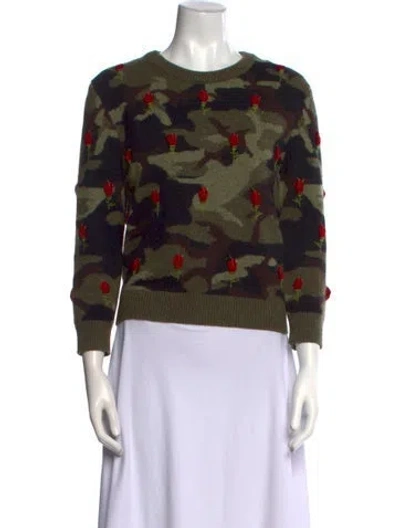 Pre-owned Michael Kors Cashmere Printed Sweater In Green
