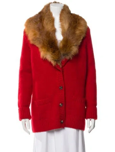 Pre-owned Michael Kors Cashmere Printed Sweater In Red