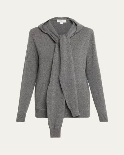 Michael Kors Cashmere Scarf Hoodie In Gray