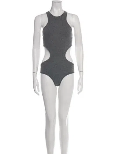 Pre-owned Michael Kors Cashmere Scoop Neck Bodysuit W/ Tags In Multicolor