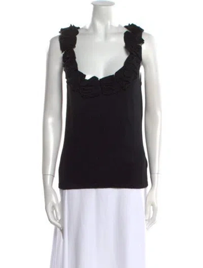 Pre-owned Michael Kors Cashmere Scoop Neck Sweater In Black