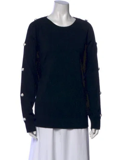 Pre-owned Michael Kors Cashmere Scoop Neck Sweater In Black
