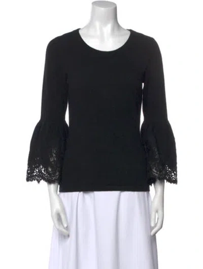 Pre-owned Michael Kors Cashmere Scoop Neck Sweater In Black