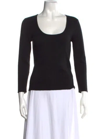 Pre-owned Michael Kors Cashmere Scoop Neck Sweater In Black
