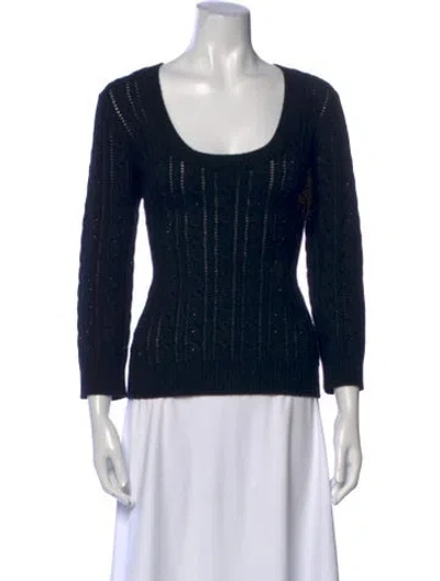 Pre-owned Michael Kors Cashmere Scoop Neck Sweater In Blue