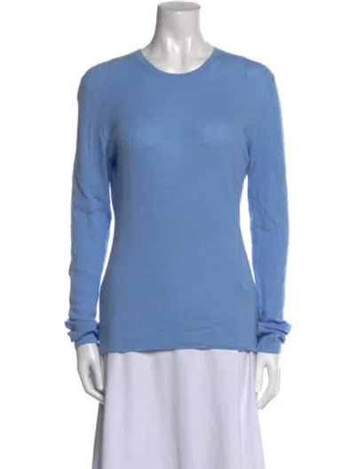 Pre-owned Michael Kors Cashmere Scoop Neck Sweater In Blue