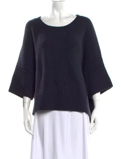 Pre-owned Michael Kors Cashmere Scoop Neck Sweater In Blue