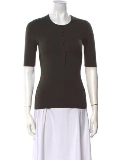 Pre-owned Michael Kors Cashmere Scoop Neck Sweater In Green