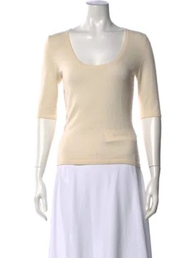 Pre-owned Michael Kors Cashmere Scoop Neck Sweater In Neutrals