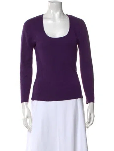 Pre-owned Michael Kors Cashmere Scoop Neck Sweater In Purple