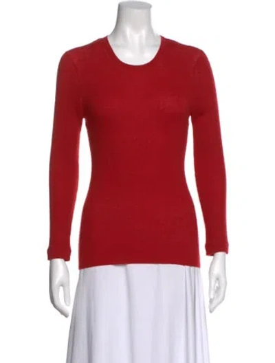 Pre-owned Michael Kors Cashmere Scoop Neck Sweater In Red