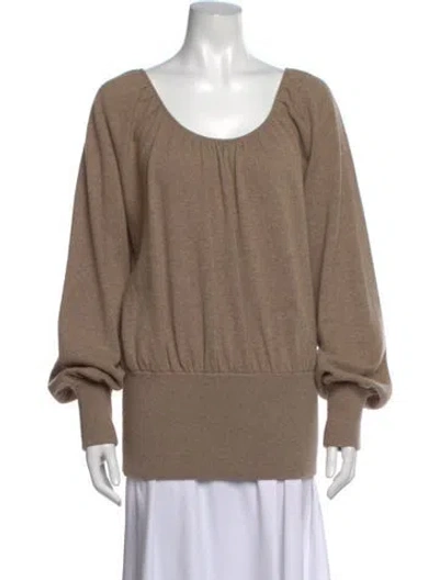 Pre-owned Michael Kors Cashmere Scoop Neck Sweatshirt In Neutrals