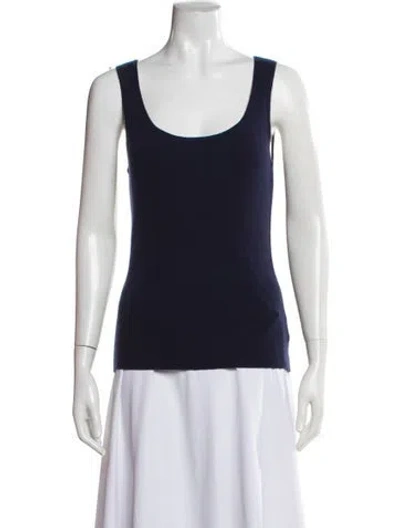 Pre-owned Michael Kors Cashmere Scoop Neck Top In Black