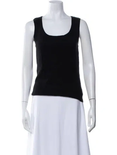 Pre-owned Michael Kors Cashmere Scoop Neck Top In Black