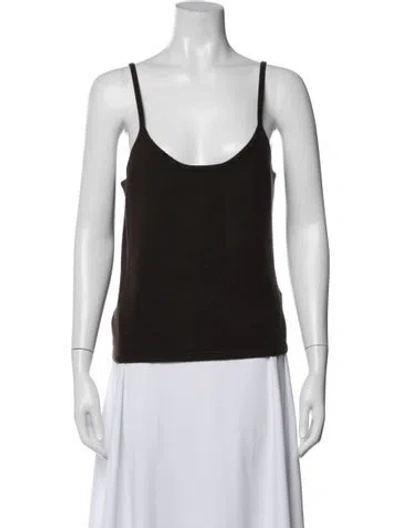 Pre-owned Michael Kors Cashmere Scoop Neck Top In Brown