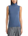 Michael Kors Cashmere Sleeveless Turtleneck Sweater In Blue