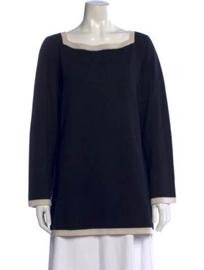 Pre-owned Michael Kors Cashmere Square Neckline Sweater In Black