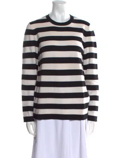 Pre-owned Michael Kors Cashmere Striped Sweater In Black