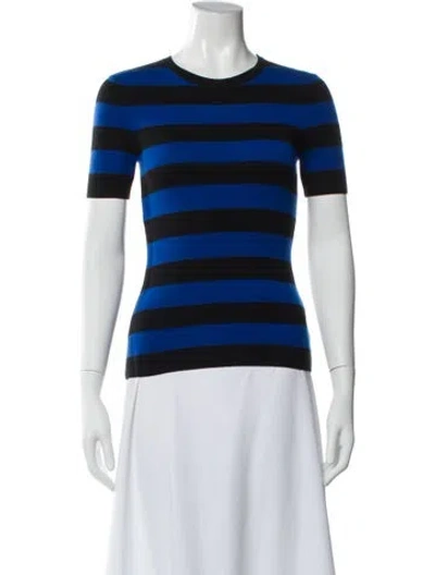 Pre-owned Michael Kors Cashmere Striped Sweater In Blue