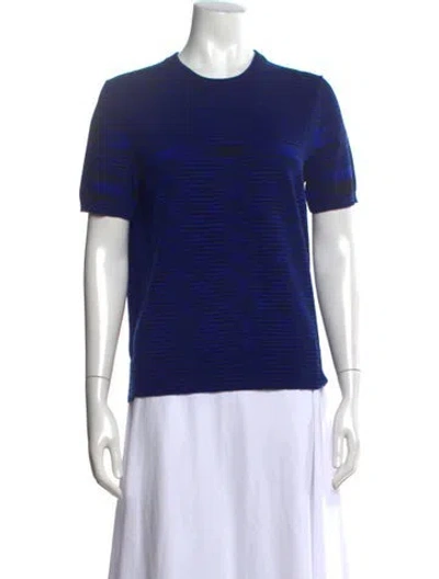 Pre-owned Michael Kors Cashmere Striped Sweater In Blue
