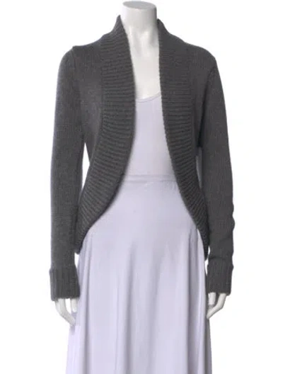 Pre-owned Michael Kors Cashmere Striped Sweater In Gray