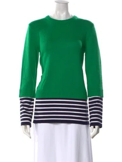 Pre-owned Michael Kors Cashmere Striped Sweater In Green
