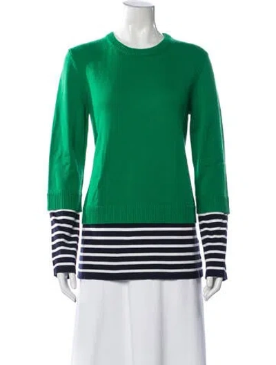 Pre-owned Michael Kors Cashmere Striped Sweater In Green