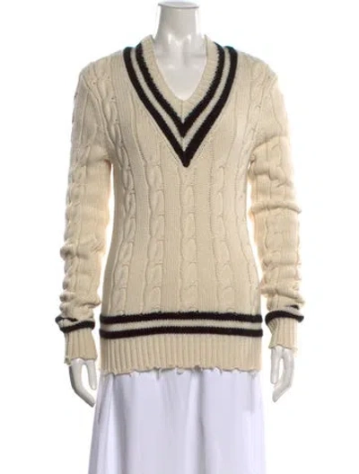 Pre-owned Michael Kors Cashmere Striped Sweater In Neutrals