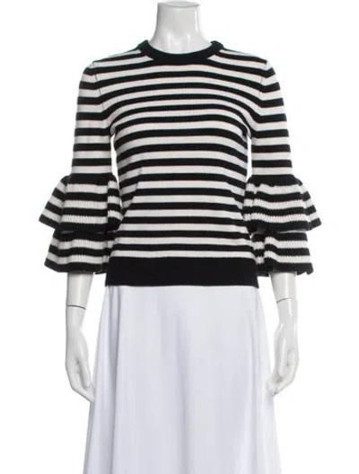 Pre-owned Michael Kors Cashmere Striped Sweater W/ Tags In White