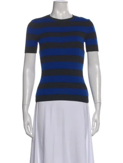 Pre-owned Michael Kors Cashmere Striped Top In Blue