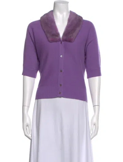 Pre-owned Michael Kors Cashmere Sweater In Purple