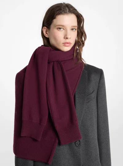 Michael Kors Cashmere Sweater Scarf In Burgundy