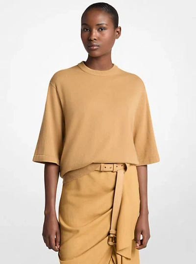Michael Kors Cashmere T-shirt In Brown