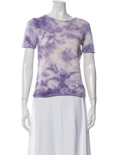 Pre-owned Michael Kors Cashmere Tie-dye Print Sweater In Purple