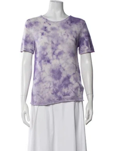 Pre-owned Michael Kors Cashmere Tie-dye Print Sweater In Purple