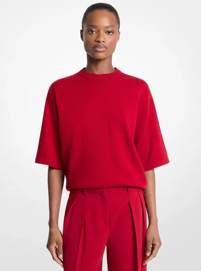 Michael Kors Cashmere T-shirt In Red