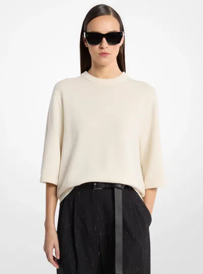 Michael Kors Cashmere T-shirt In Neutral